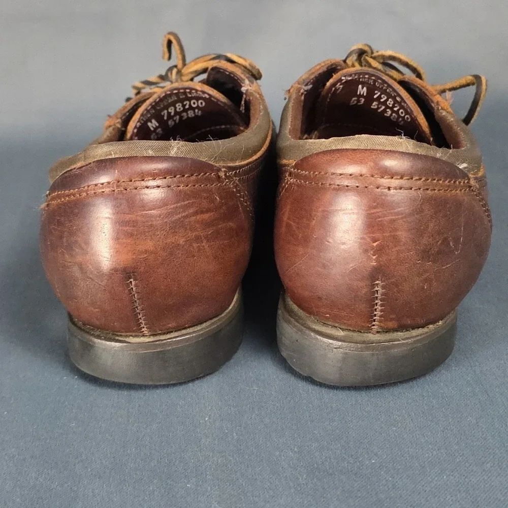 Vintage Timberland Boat Shoes Brown Waterproof Leather Size 7M 90's Y2K Made USA